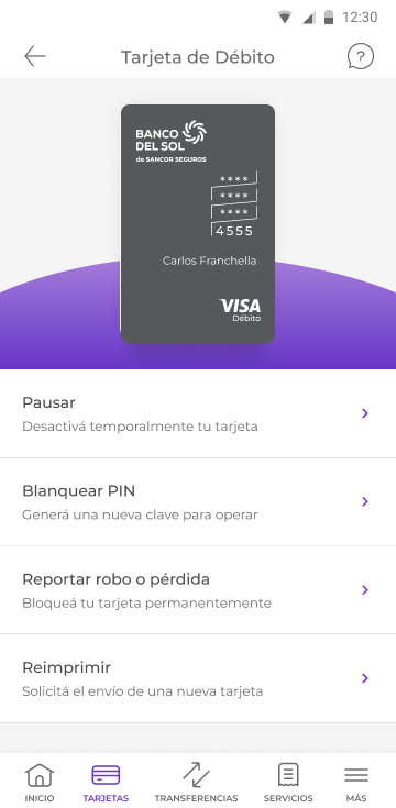 Detalle tarjeta física — el producto que reemplazamos