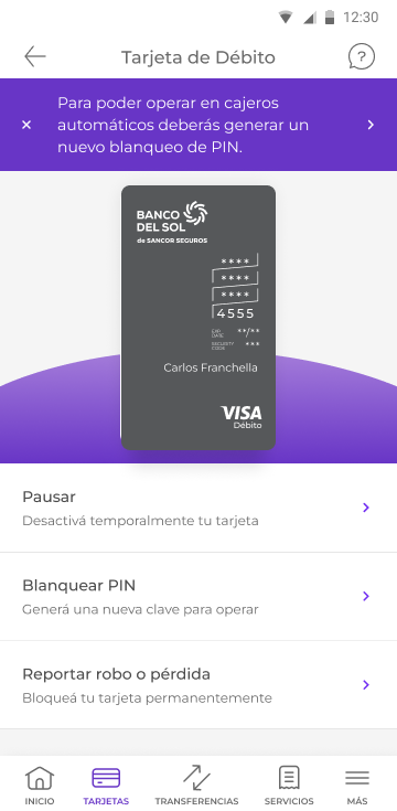 ANTES: home con tarjeta física como producto principal